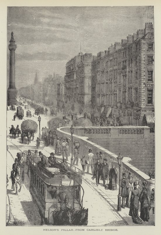 Colonne de Nelson, depuis le pont de Carlisle - English School