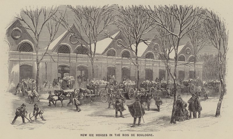 Nouvelles glacières du bois de Boulogne (gravure) - English School