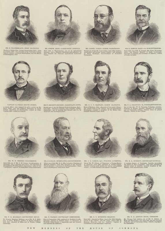 Les nouveaux membres de la Chambre des communes (gravure) - English School