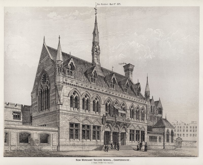 Nouvelle école des marchands tailleurs, Charterhouse (gravure) - English School