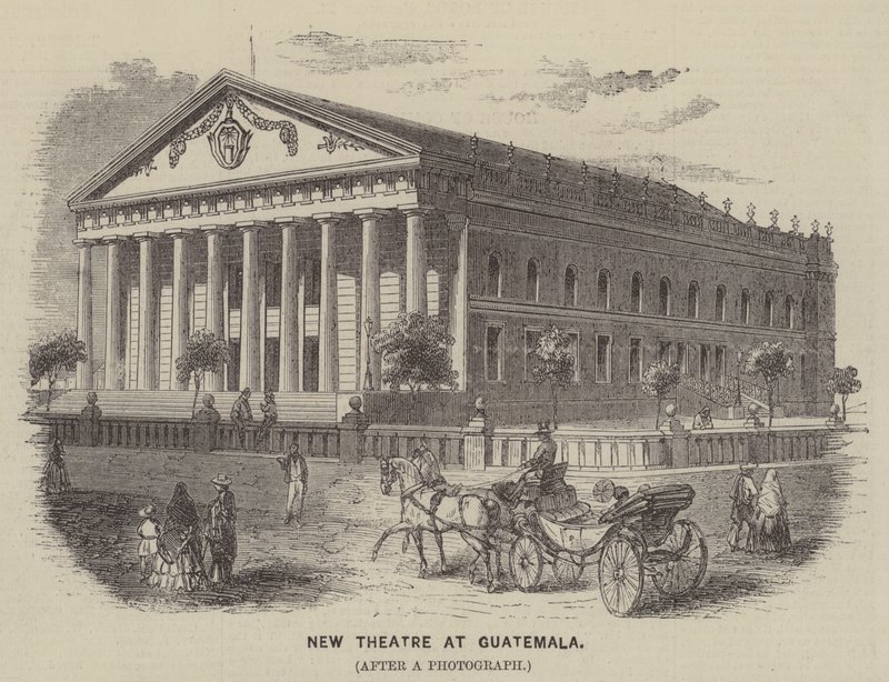 Nouveau théâtre au Guatemala (gravure) - English School