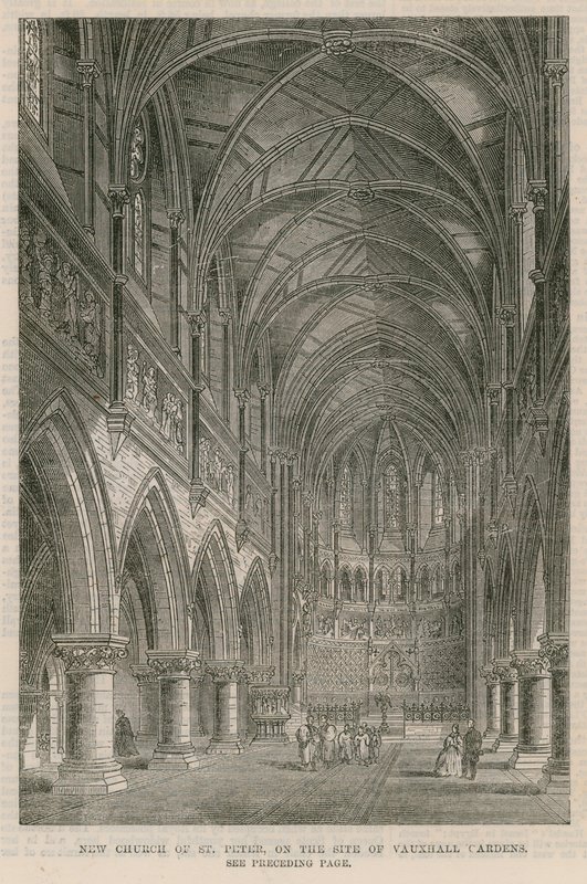 Nouvelle église de Saint-Pierre sur le site des jardins de Vauxhall - English School