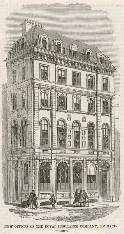Nouveaux bureaux de la Royal Insurance Company, Lombard Street, Londres - English School
