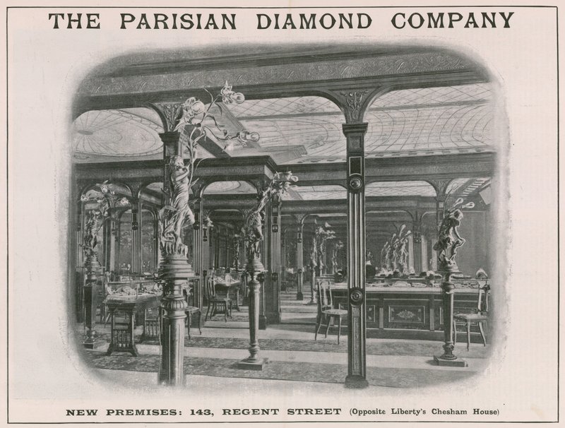 Nouveaux locaux de la Parisian Diamond Company, 143 Regent Street, Londres - English School