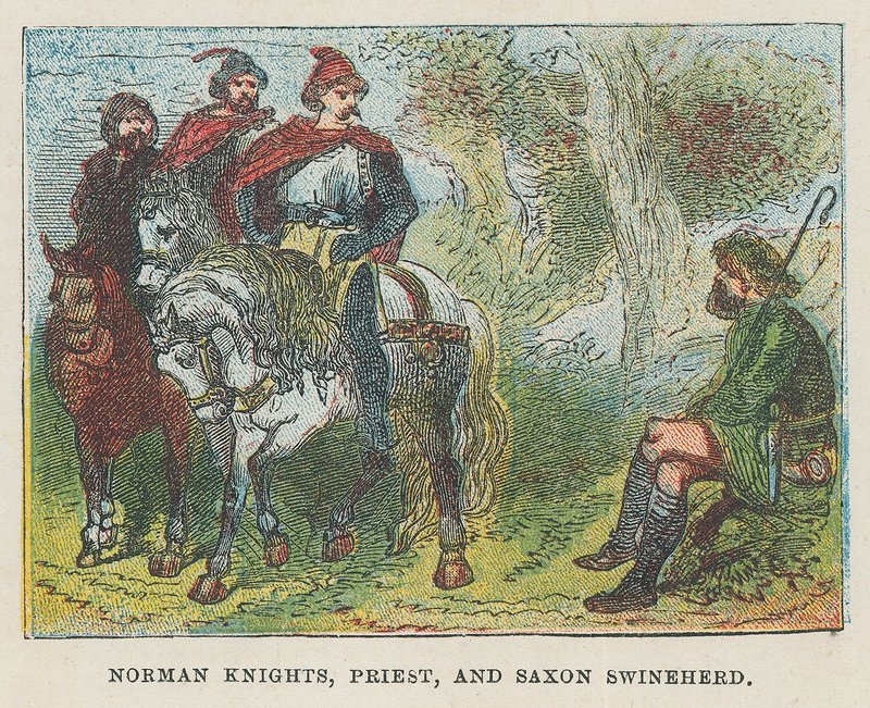 Chevalier normand, prêtre et porcher saxon - English School