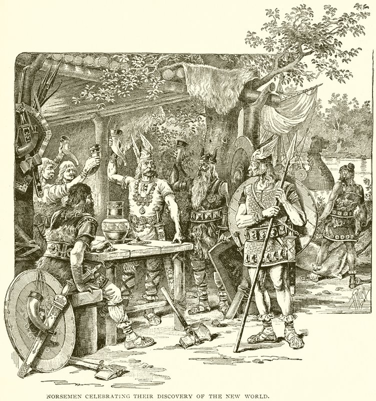 Les Norsemen célébrant leur découverte du Nouveau Monde - English School