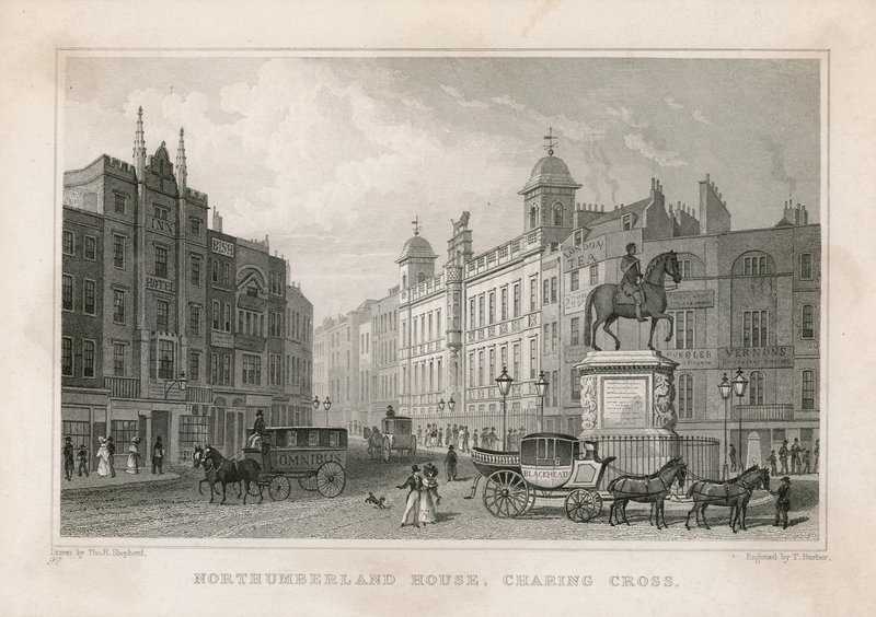 Northumberland House, Charing Cross. Bureau de loterie de Bish, No 9 Charing Cross, à côté de l