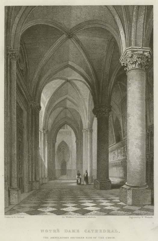 Cathédrale Notre-Dame, déambulatoire côté sud du chœur (gravure) - English School