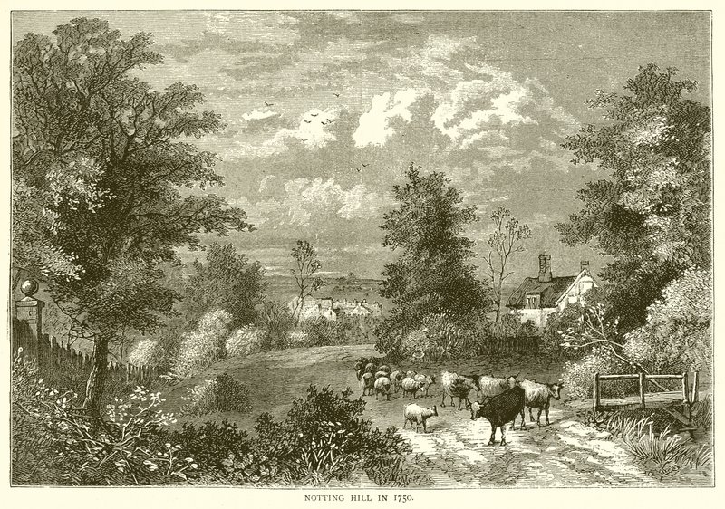 Notting Hill en 1750 - English School