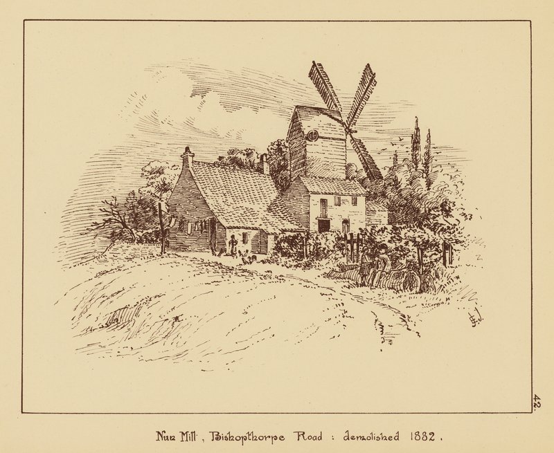 Nun Mill, Bishopthorpe Road, démolie en 1882 - English School