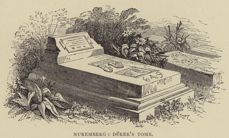 Nuremberg, la tombe de Dürer (gravure) - English School