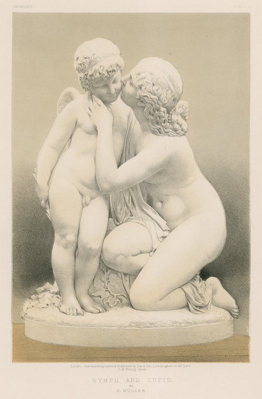 Nymphe et Cupidon par E Muller - English School