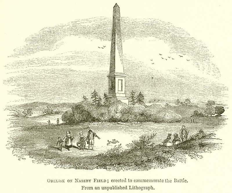 Obélisque sur le champ de Naseby; érigé pour commémorer la bataille - English School