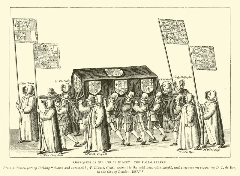 Obsèques de Sir Philip Sidney, les Porteurs de Pall - English School