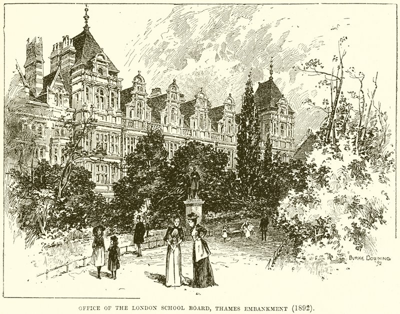 Bureau du London School Board, Thames Embankment (1892) - English School