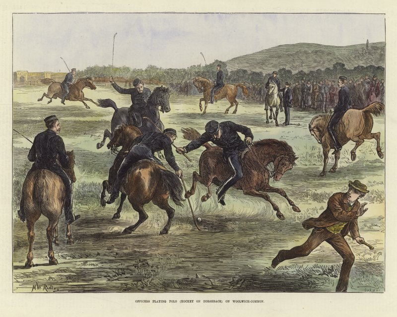 Officiers jouant au polo - English School