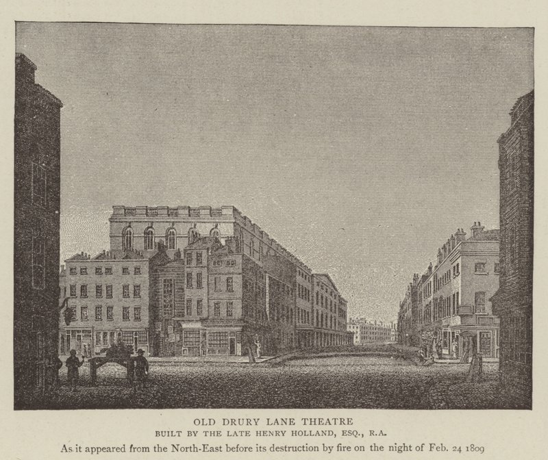 Ancien théâtre de Drury Lane (gravure) - English School