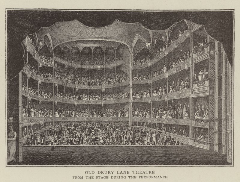 Ancien théâtre de Drury Lane (gravure) - English School