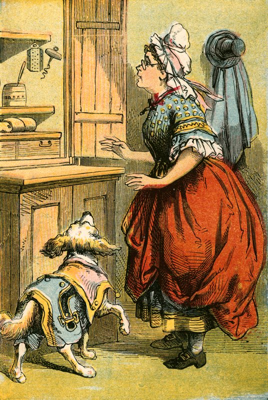 Vieille Mère Hubbard et son chien - English School