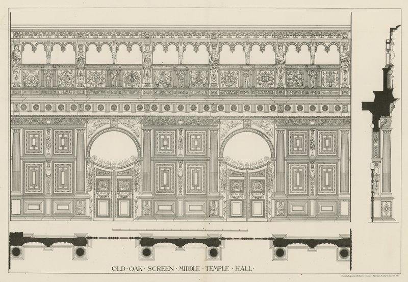 Ancien écran en chêne - English School
