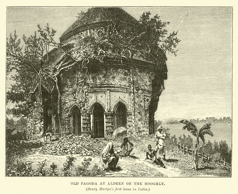 Ancienne pagode à Aldeen sur le Hooghly - English School