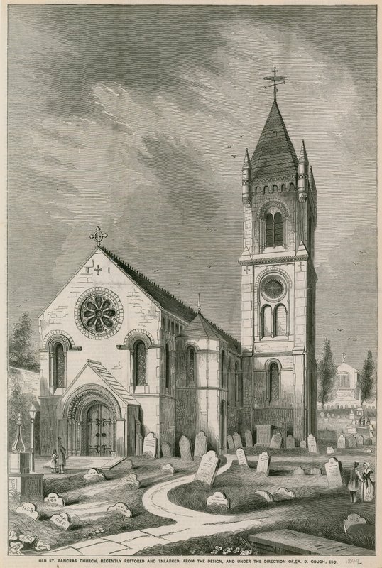 Vieille église St Pancras, Londres, récemment restaurée et agrandie - English School