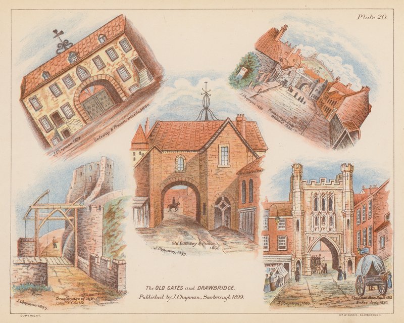 Vieilles portes et pont-levis, Scarborough - English School