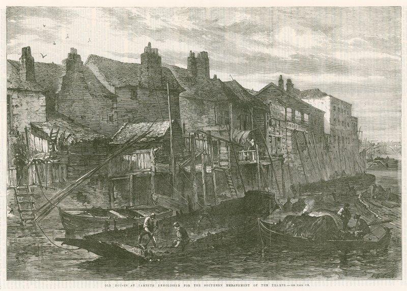 Vieilles maisons à Lambeth démolies pour l