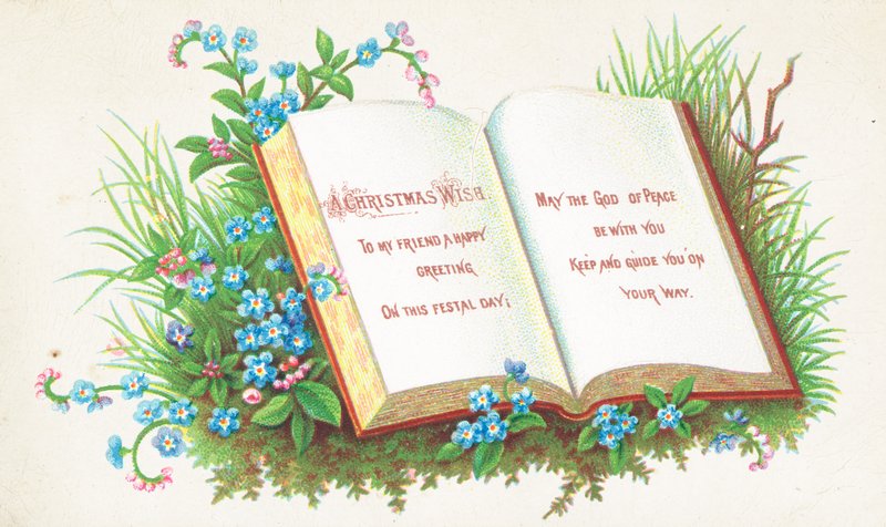 Livre ouvert, Carte de Noël - English School