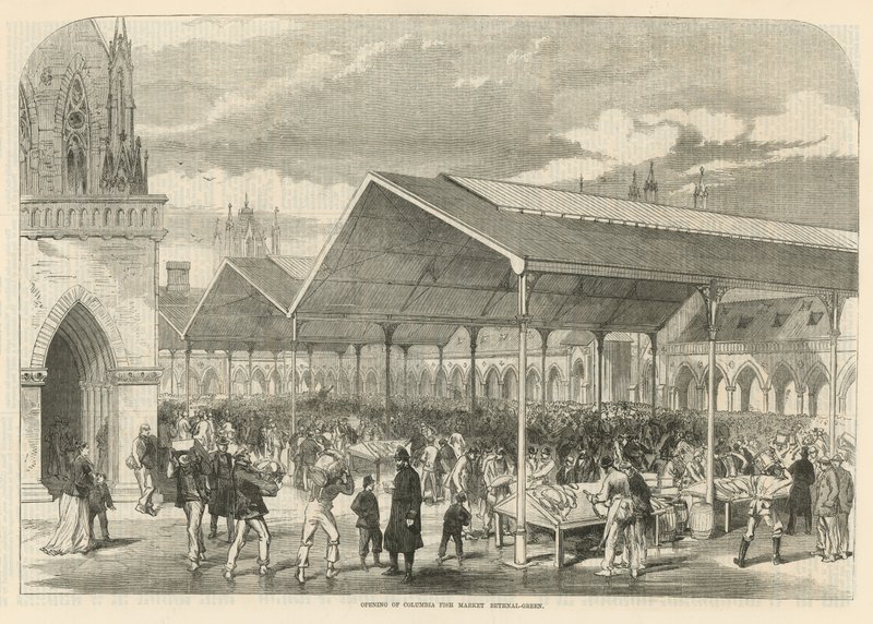 Ouverture du marché aux poissons de Columbia à Bethnal Green - English School