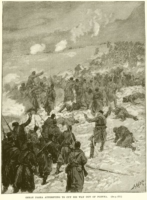 Osman Pacha tentant de se frayer un chemin hors de Plevna - English School