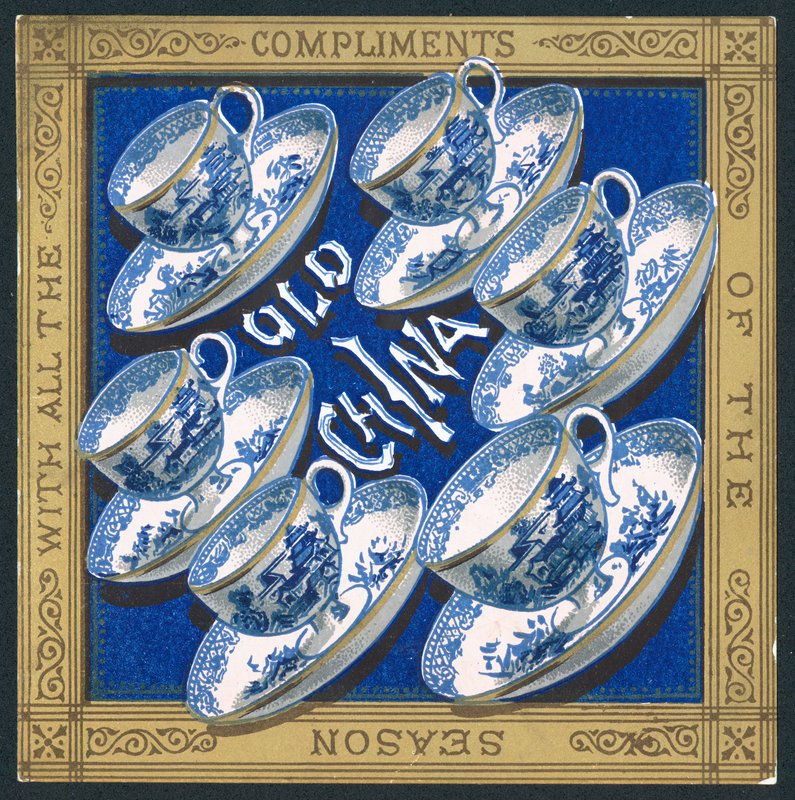 Vieille porcelaine, Carte de Noël - English School