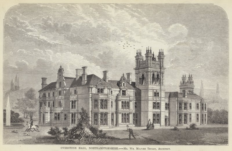 Overstone Hall, Northamptonshire (gravure) - English School