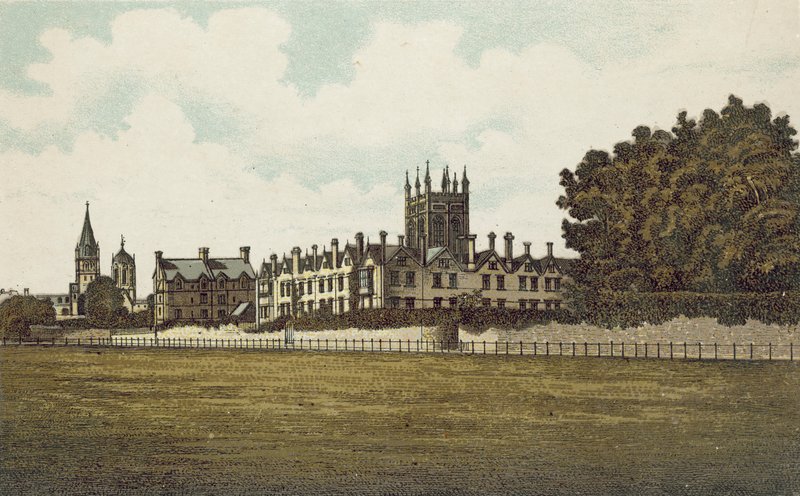 Oxford : Collège Merton depuis les champs - English School