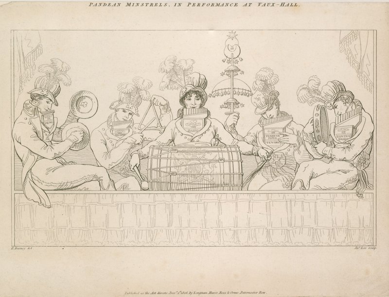 Les ménestrels de Padean en représentation aux jardins de Vauxhall, Londres - English School