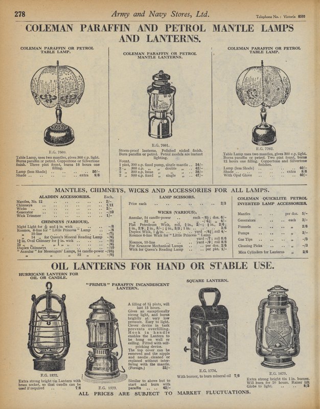 Page du catalogue des magasins Army and Navy - English School