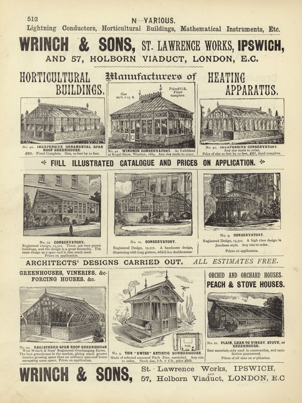 Page du Compendium des architectes, géomètres et ingénieurs 1892 - English School