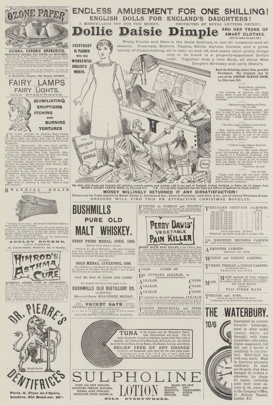 Page de publicités (gravure) - English School