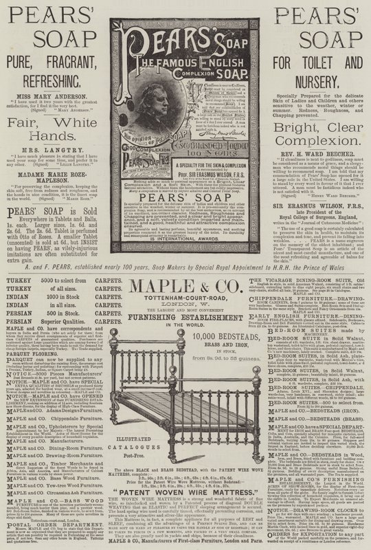 Page de publicités (gravure) - English School