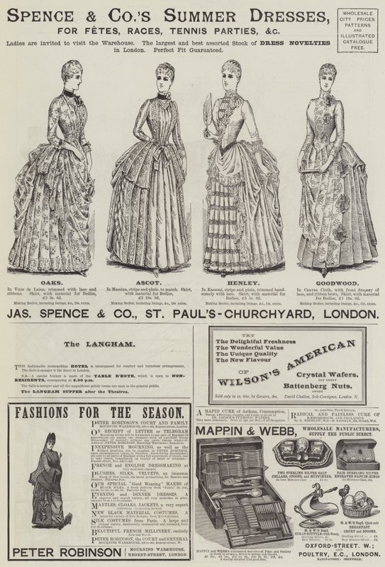 Page de publicités (gravure) - English School