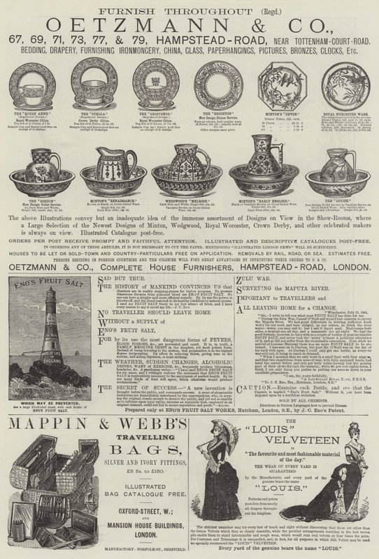 Page de publicités (gravure) - English School