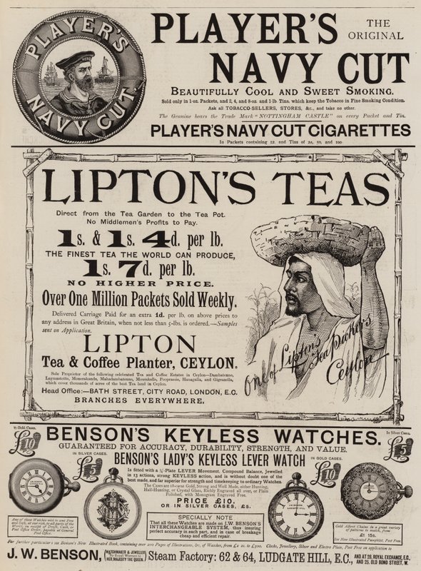 Page de publicités (gravure) - English School