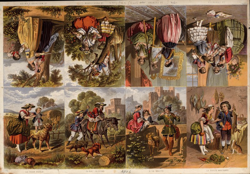 Page de découpes imprimées victoriennes - English School