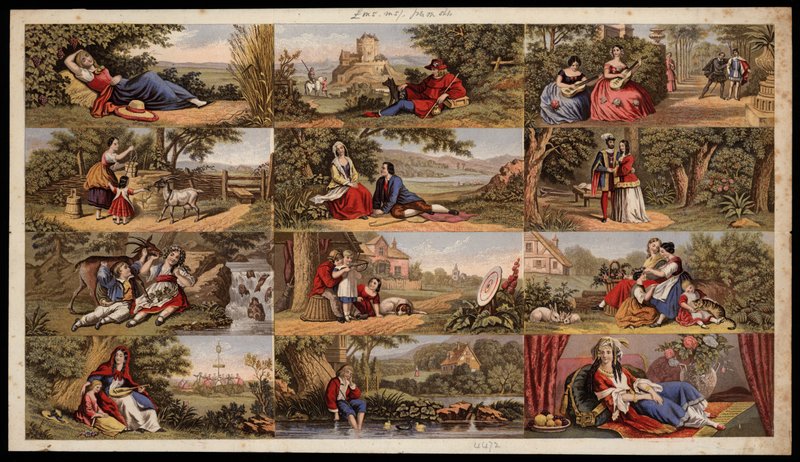 Page de découpes imprimées victoriennes - English School