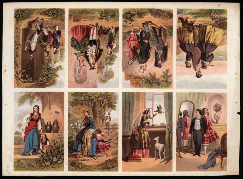 Page de découpes imprimées victoriennes - English School