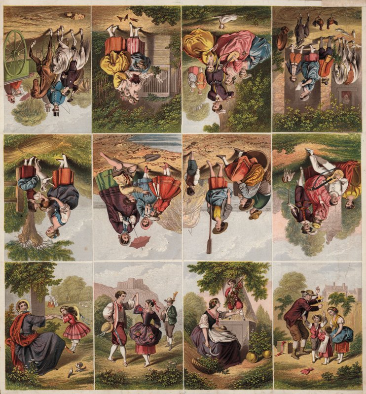 Page de découpes imprimées victoriennes - English School