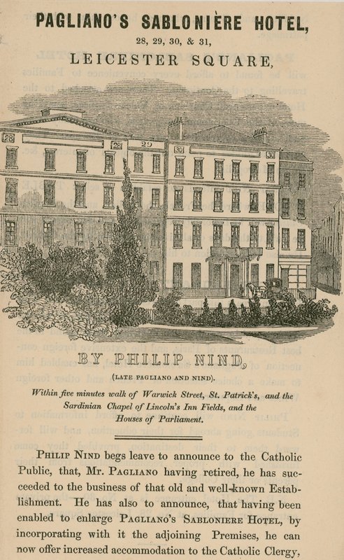 Hôtel Sablonière de Pagliano, Leicester Square, Londres - English School