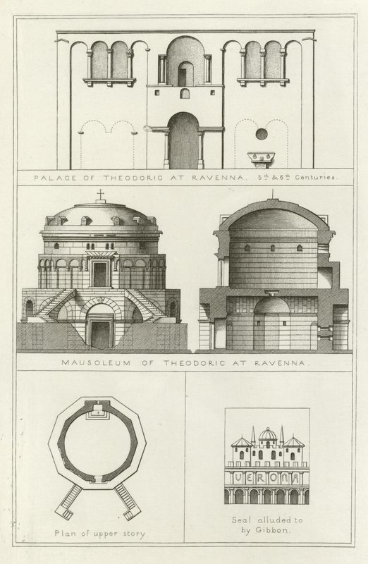 Palais et mausolée de Théodoric à Ravenne, Italie, Ve et VIe siècles - English School