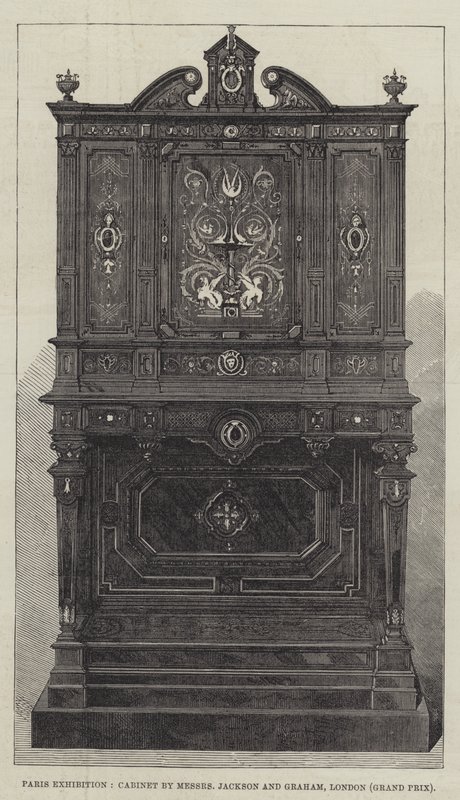 Exposition de Paris, cabinet par Messieurs Jackson et Graham, Londres, Grand Prix (gravure) - English School
