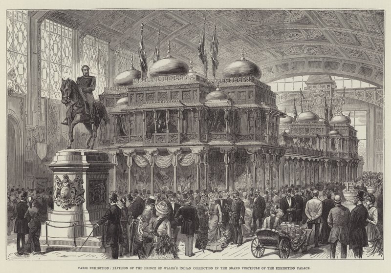 Exposition de Paris, pavillon de la collection indienne du prince de Galles dans le grand vestibule du palais de l
